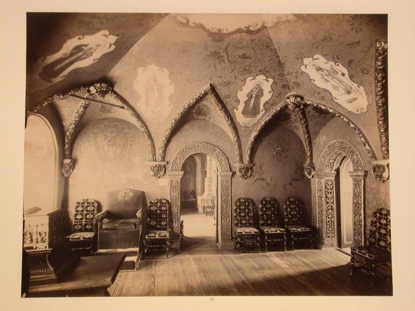 Interior view of the Throne Chamber of Terem Palace in the Kremlin, Moscow