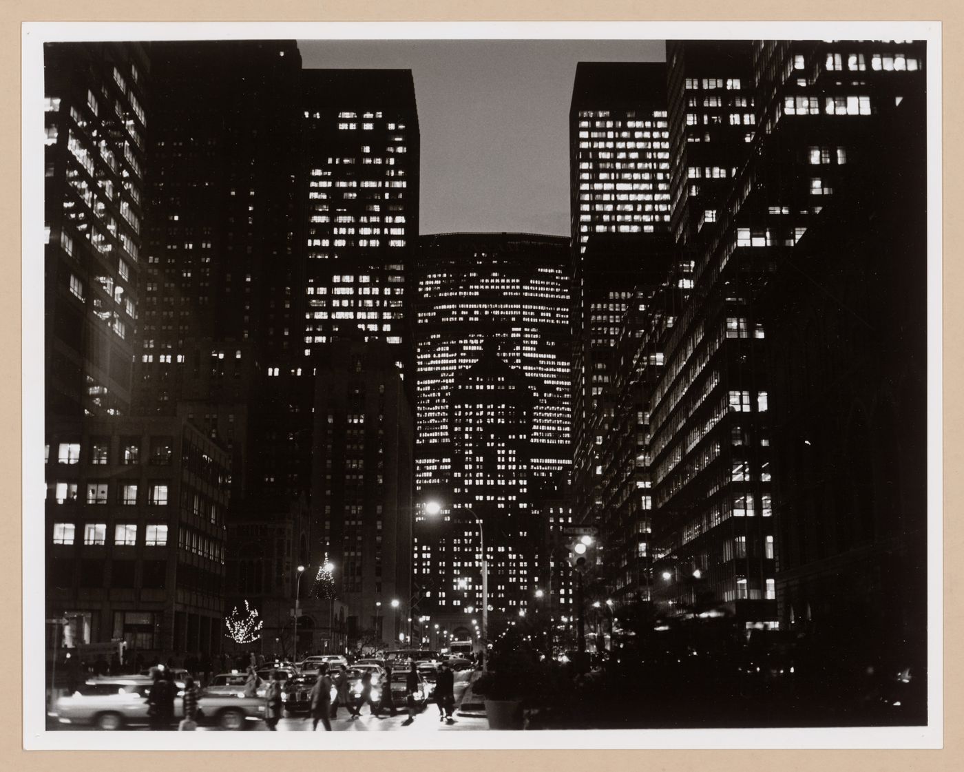 View of Park Avenue at night, New York City, New York