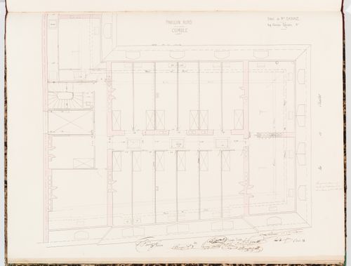 Plan for the "comble" of the "pavillon nord", Hôtel Sauvage, Paris