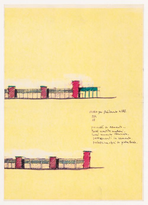 Sketches for Fabbrica attrezature ospedaliere a Sysran, Soviet Union (now Russia)