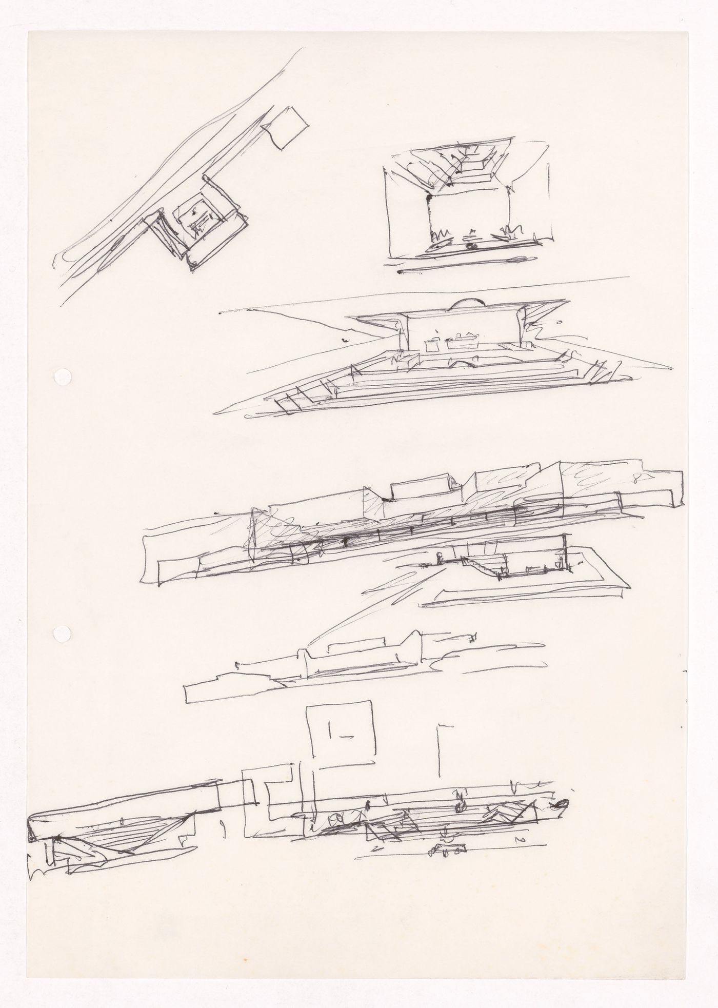 Sketch perspectives for Palácio de Jústiça, Montemor-o-Velho, Portugal