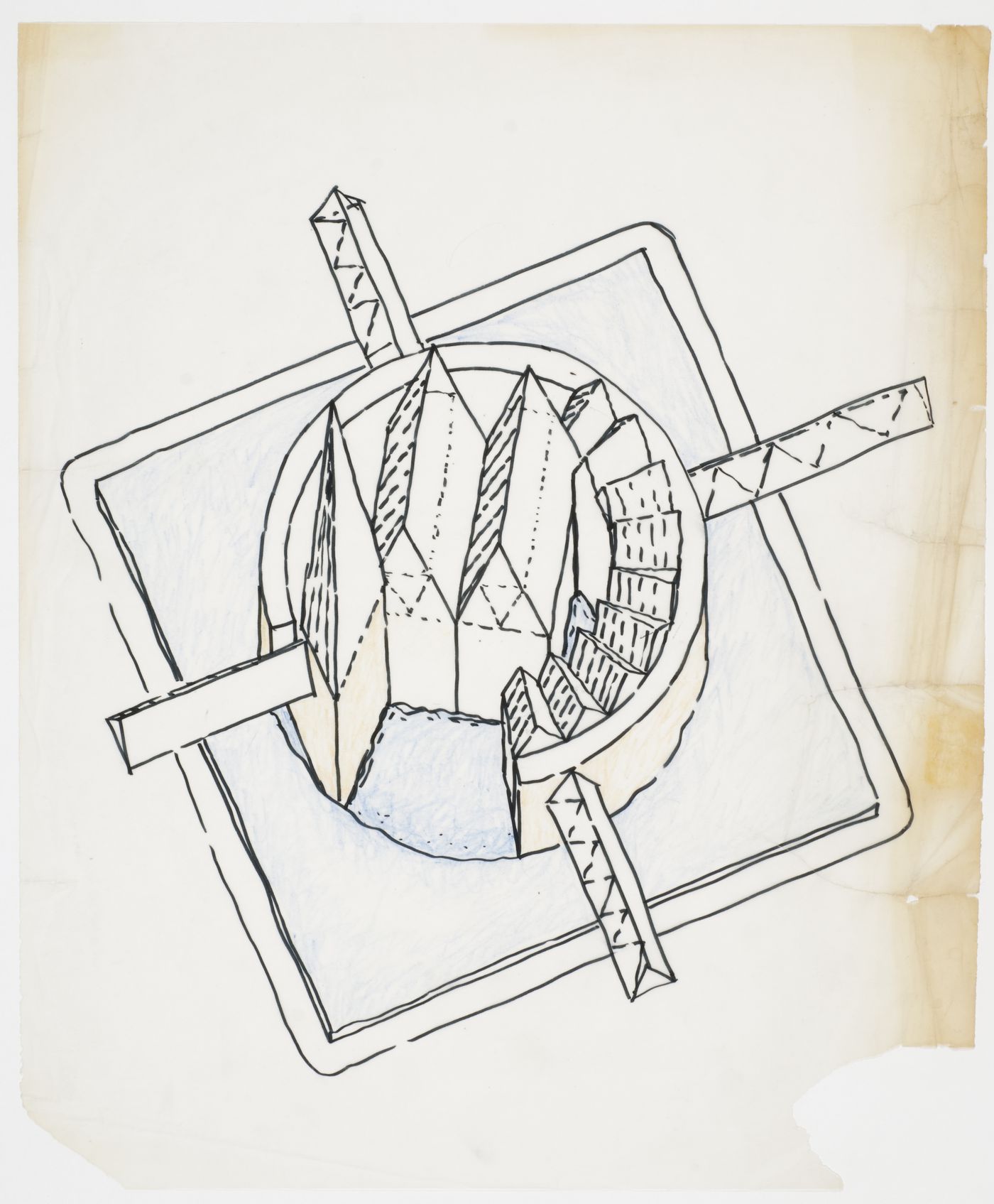 Houston Circle, Houston, Texas: axonometric