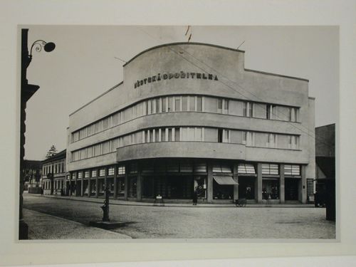 View of a savings bank in Podebrady, Czechoslovakia (now Czech Republic)