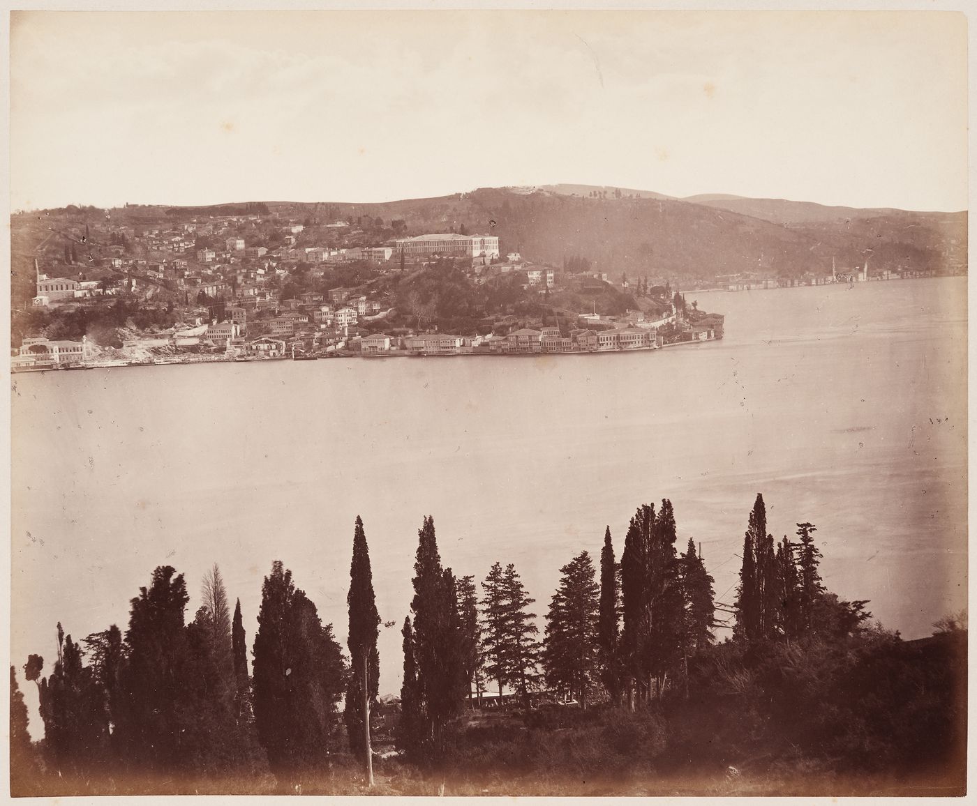 View across the Bosporus showing yalis, Constantinople (now Istanbul), Ottoman Empire (now in Turkey)
