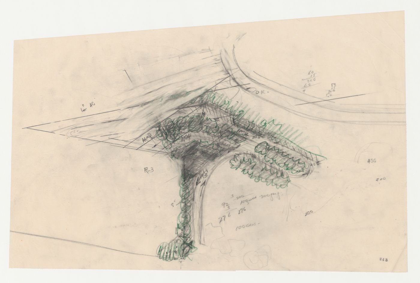 Wayfarers' Chapel, Palos Verdes, California: Conceptual plan for parking lot