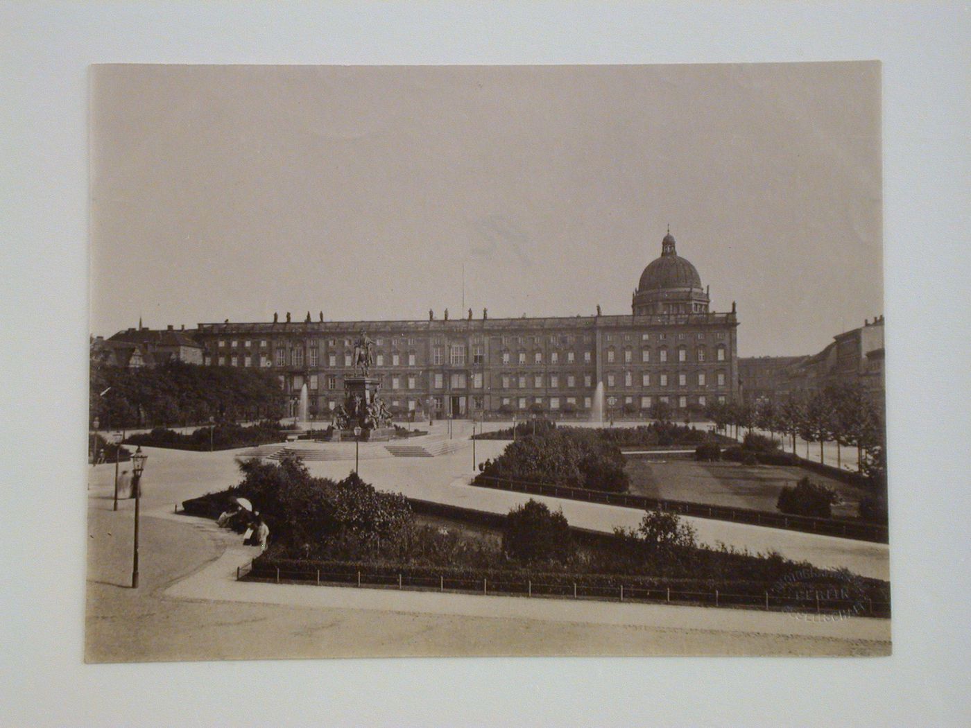 View of the principal [?] façade of the Alte Schloss [Old Palace] with the promenade in the foreground, Berlin, Germany