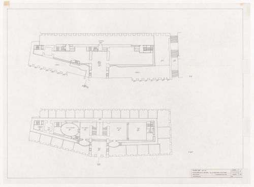 Fifth, sixth and seventh floor plans for Recuperaçäo do Edifício dos Grandes Armazéns, Bloco C, Reconstrução do Chiado, Lisbon, Portugal