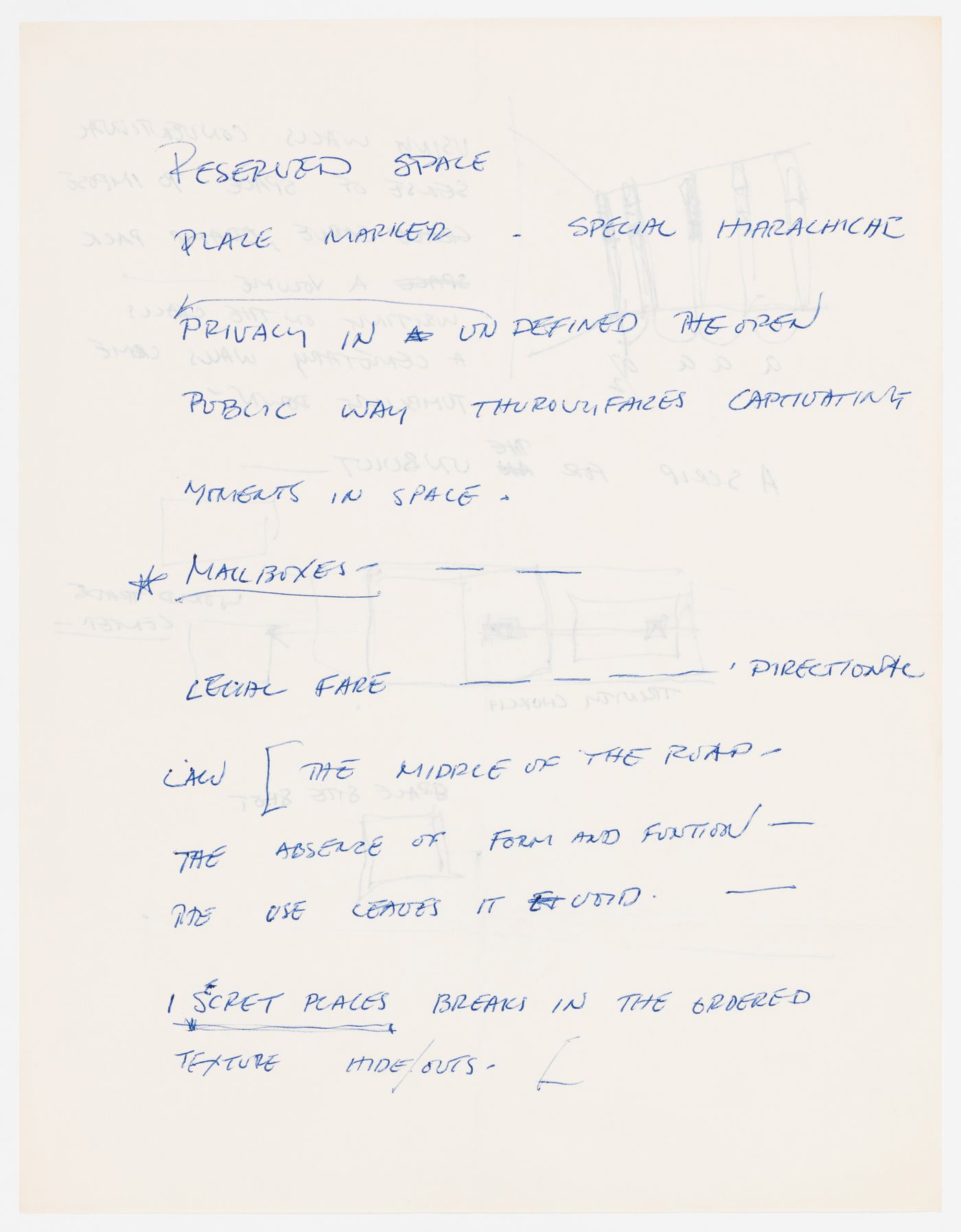 Notes on "Reserved Space"