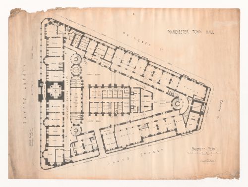Manchester Town Hall: Basement plan