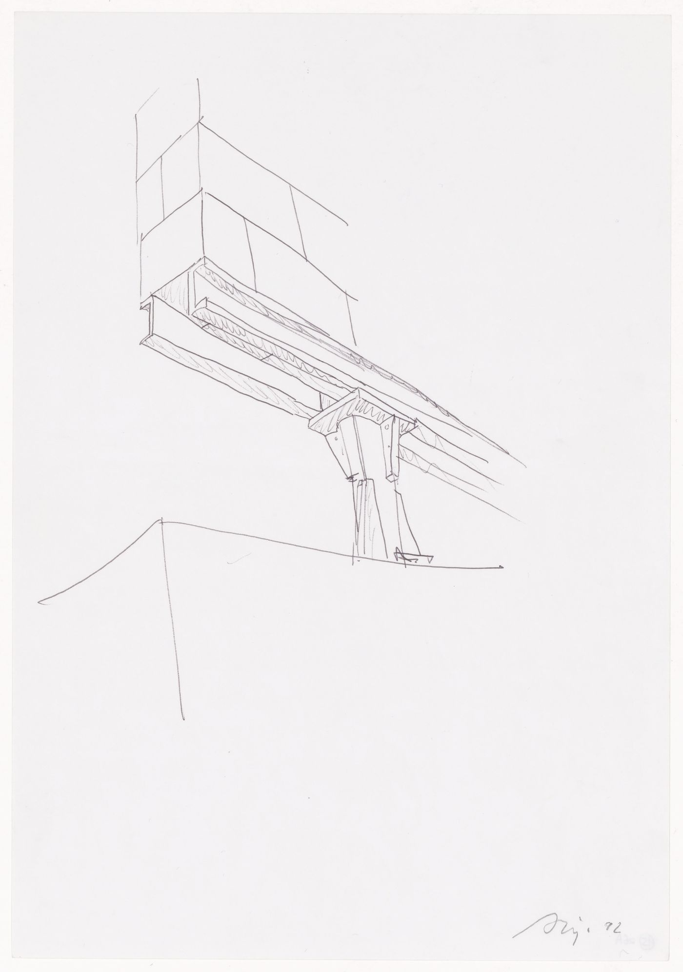 Sketch for Centro Galego de Arte Contemporânea, Santiago de Compostela