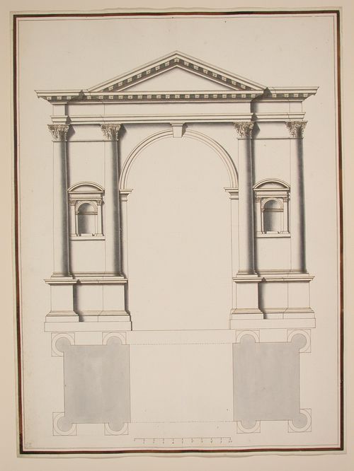 Plan and elevation of a triumphal arch