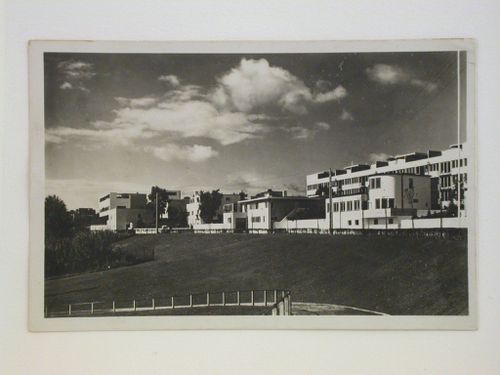 General view of Weissenhofsiedlung showing Houses 14, 15, 18, 20, 22 and 24, with Houses 1, 2, 3 and 4 in the background, Stuttgart, Germany