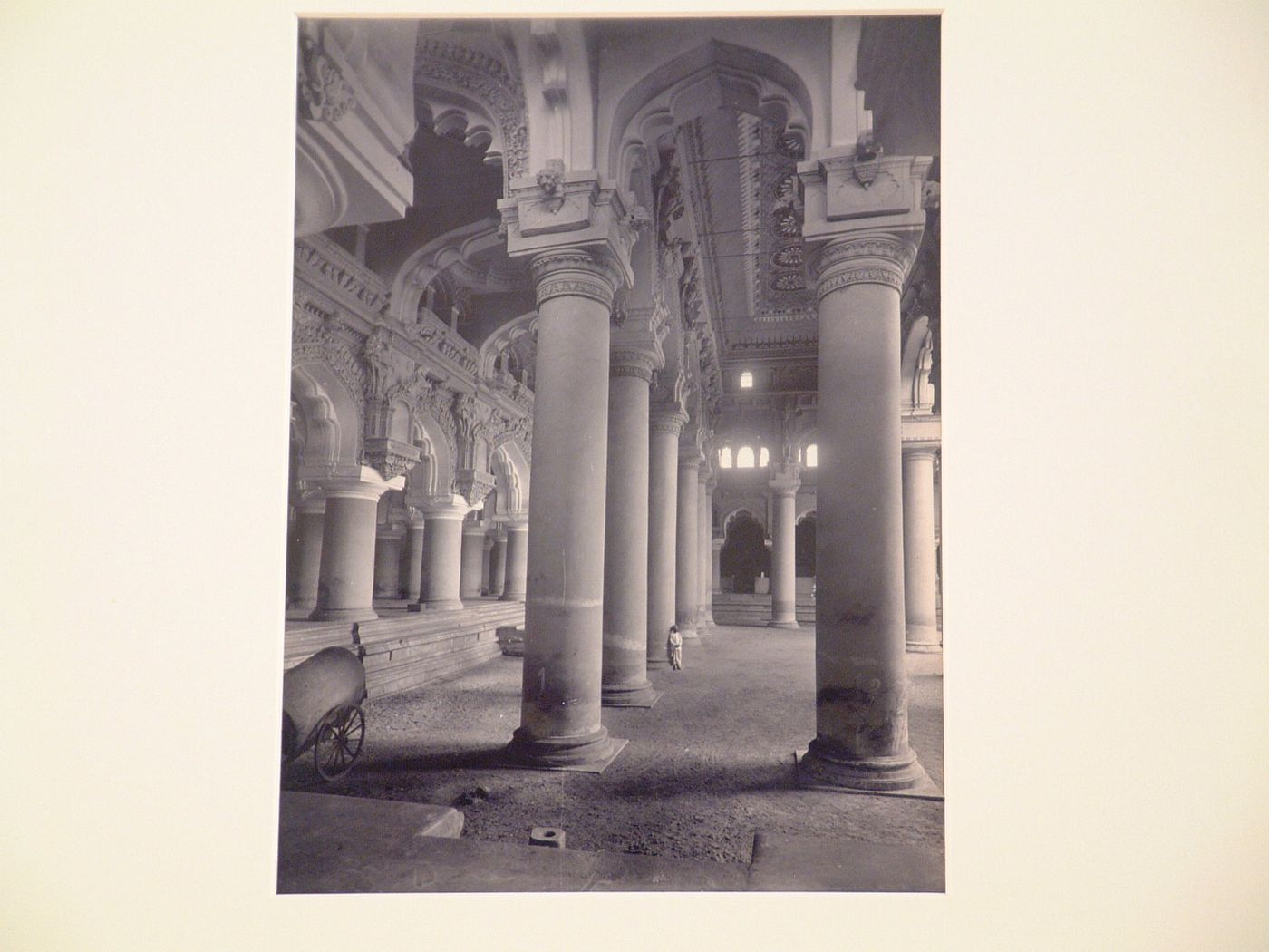 Interior view of the Palace of Thirumalai Nayak, Madura (now Madurai), India