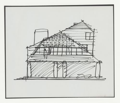 Conceptual sketch of the north elevation for the Hanks-Paré Residence, Tuxedo Park, New York