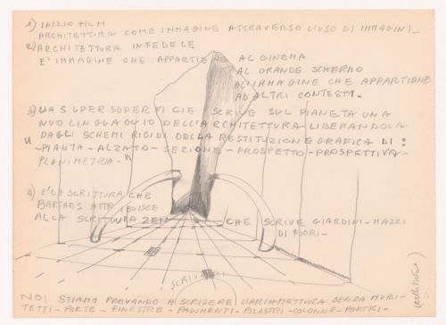 Sketch and notes for Modena cemetery competition, Modena, Italy