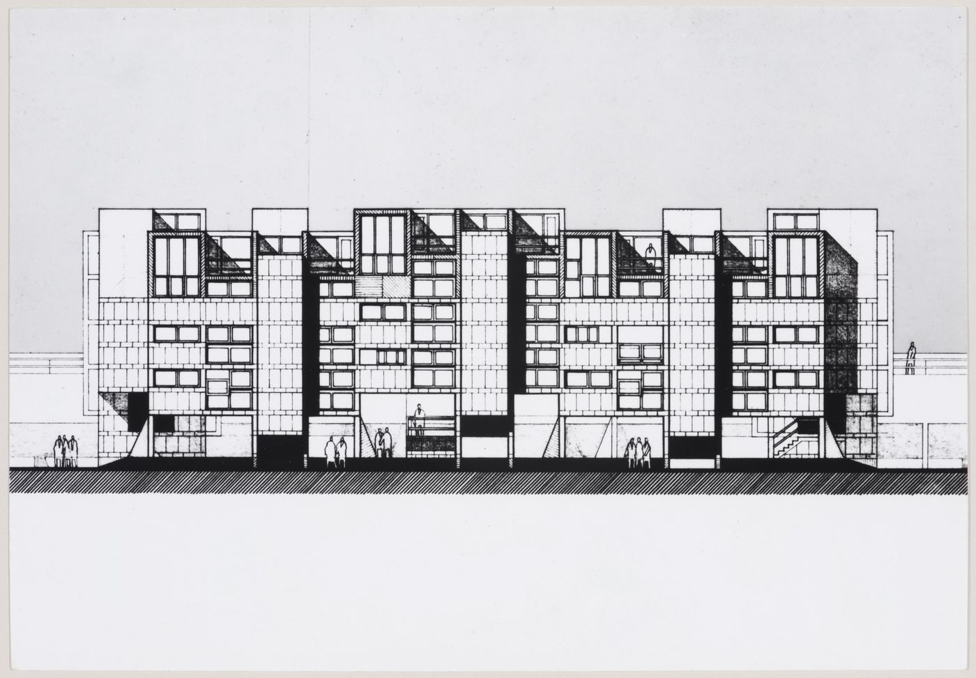 Churchill College, University of Cambridge, Cambridge, England: photograph of elevation