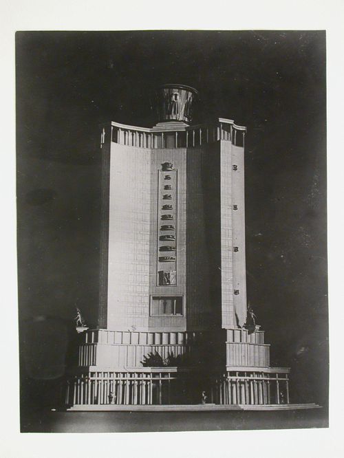 Photograph of a model for the editing block of the Izvestiia newspaper combine, Moscow