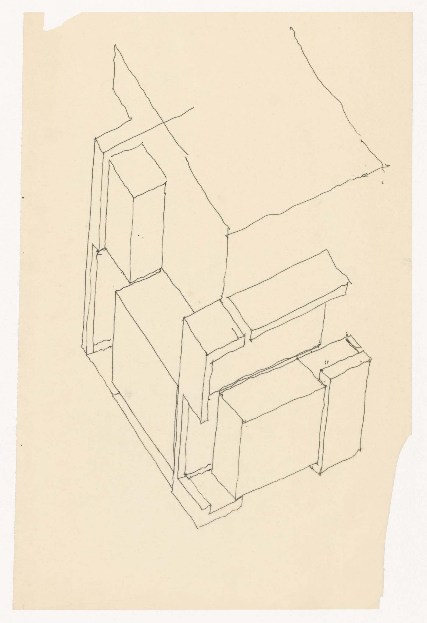 Sketch axonometric for House VI, Cornwall, Connecticut