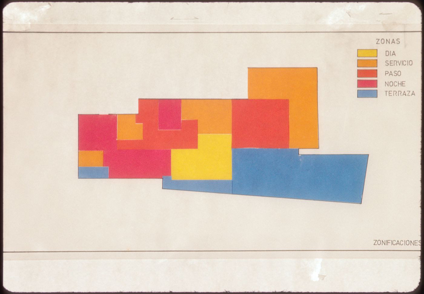 Slide of plan of zones for Casa Manuel Magalhães, Porto