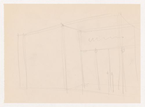 Perspective sketch for entrance for the Metallurgy Building, Illinois Institute of Technology, Chicago
