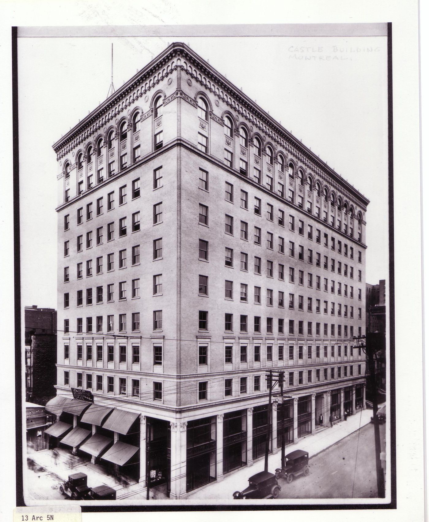 Castle Building, east elevation and Saint-Catherine St. facade