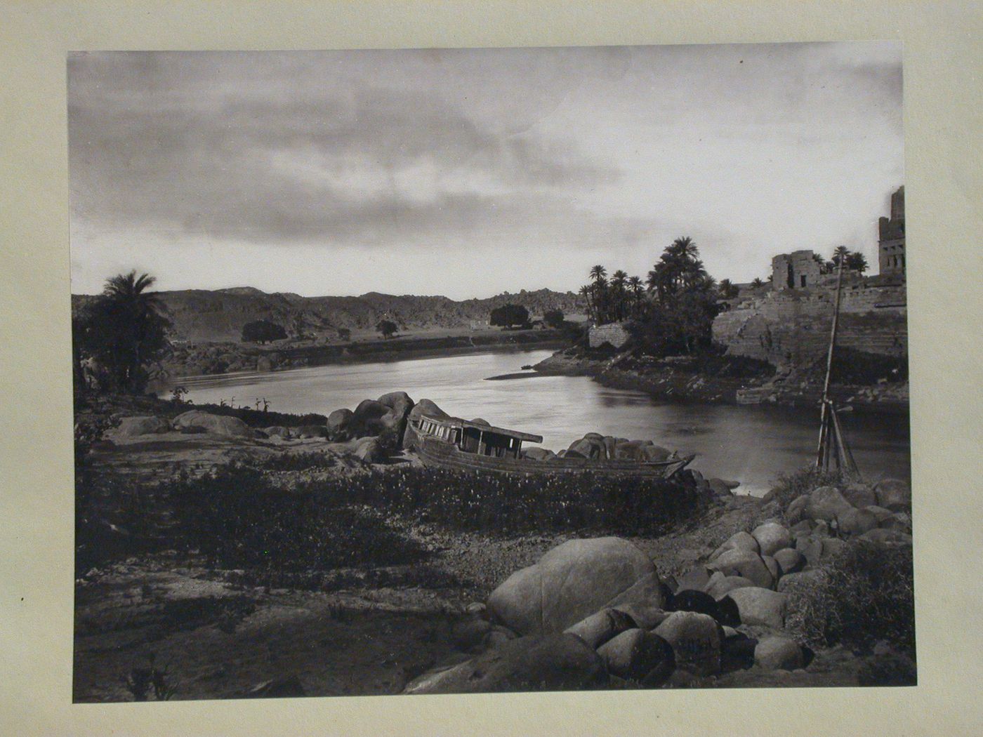 View of beached Dhahabiyah on Island of Bigah, Egypt