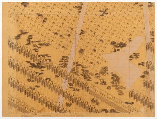 Design for a town with suspension housing: Axonometric view