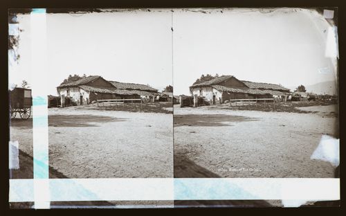 Stereograph of (possibly) Mission San Gabriel, California, United States of America