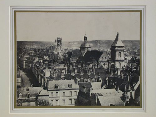 View from the west over rooftops, Église de Saint-Jacques in middle distance, Dieppe, France