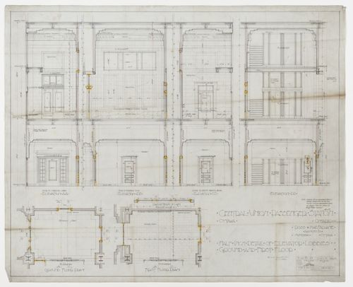 Elevations and plans for Central Union Passenger Station, Ottawa, Ontario