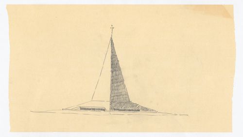 Sketched elevation, North Christian Church, Columbus, Indiana