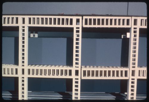 Photograph of a model for La ciudad que necesita la humanidad, Argentina, by Reginald Malcolmson and his students Mary Bylinsky and Dan Roach