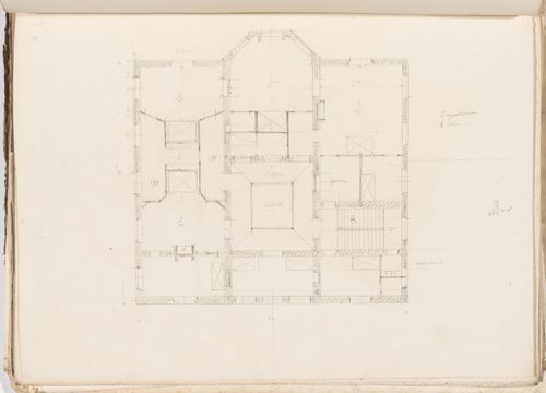 Project no. 2 for a country house for comte Treilhard: First floor plan