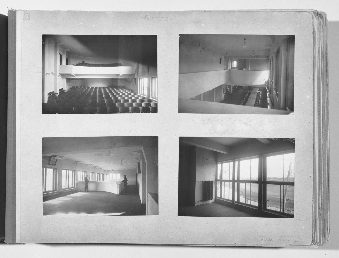 Interior views of the House-commune of transitional type communal centre, some showing Solomon Lisagor, Rostokino, Moscow