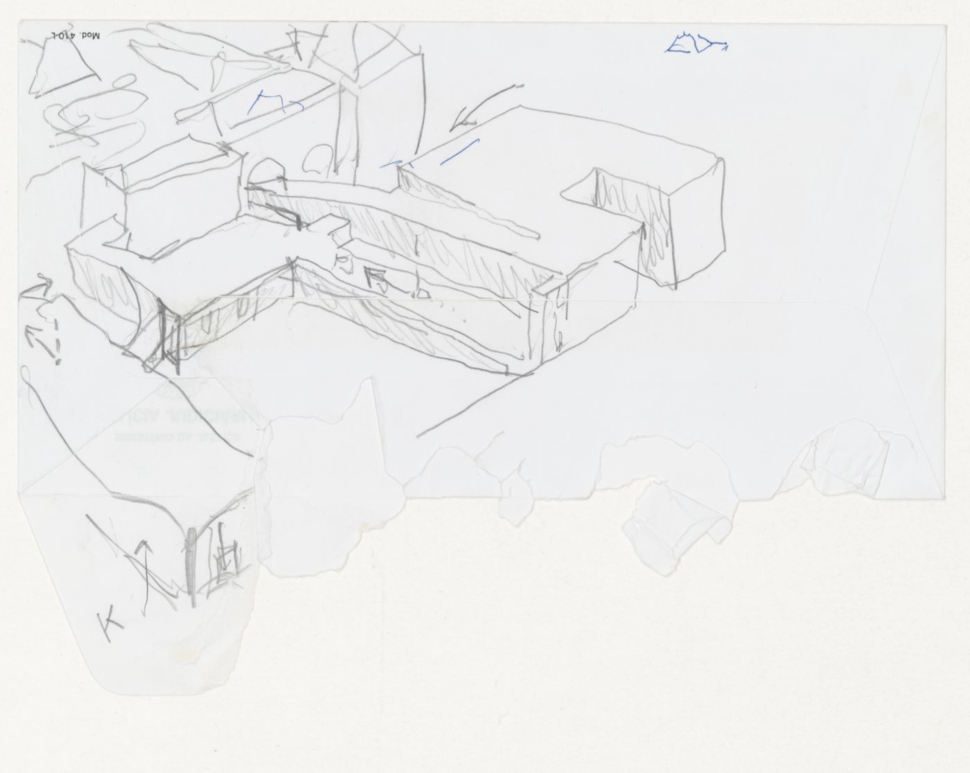 Perspective sketch for Renovação e extensão do Museu Stedelijk [Restoration and extension of Stedelijk Museum], Amsterdam