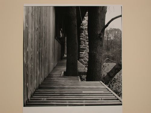 View of the porch of the Alfred Caldwell Studio, Bristol, Wisconsin