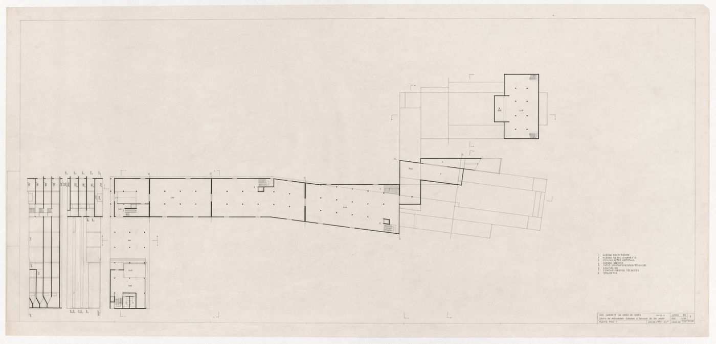 Level one plan for Centro Cultural de Sines, Sines, Portugal