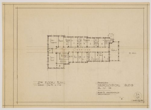 Montréal Neurological Institute, Montréal, Québec: fifth floor plan
