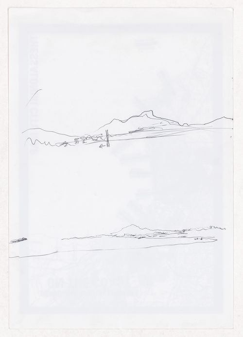 Sketches for Cais de embarque para european architects, Salonica, Greece; verso: Thessaloniki city map for Cais de embarque para european architects, Salonica, Greece