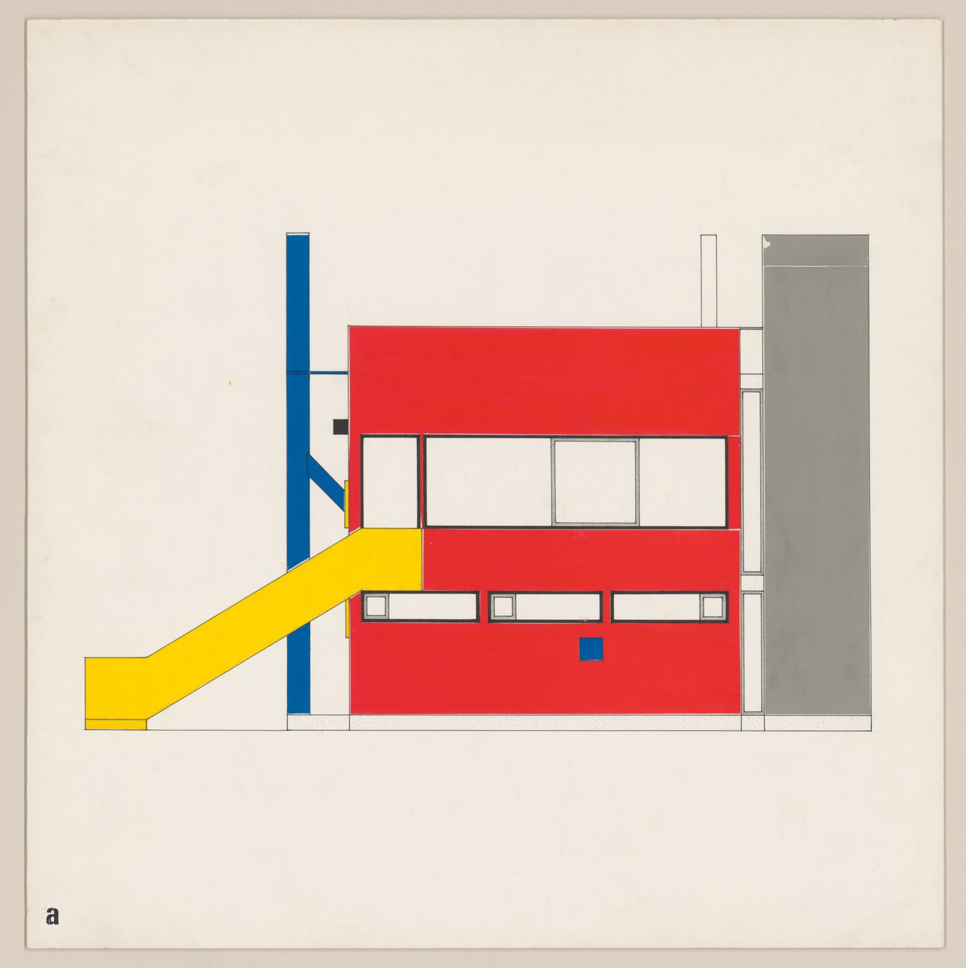 Elevation for Red-Yellow House A