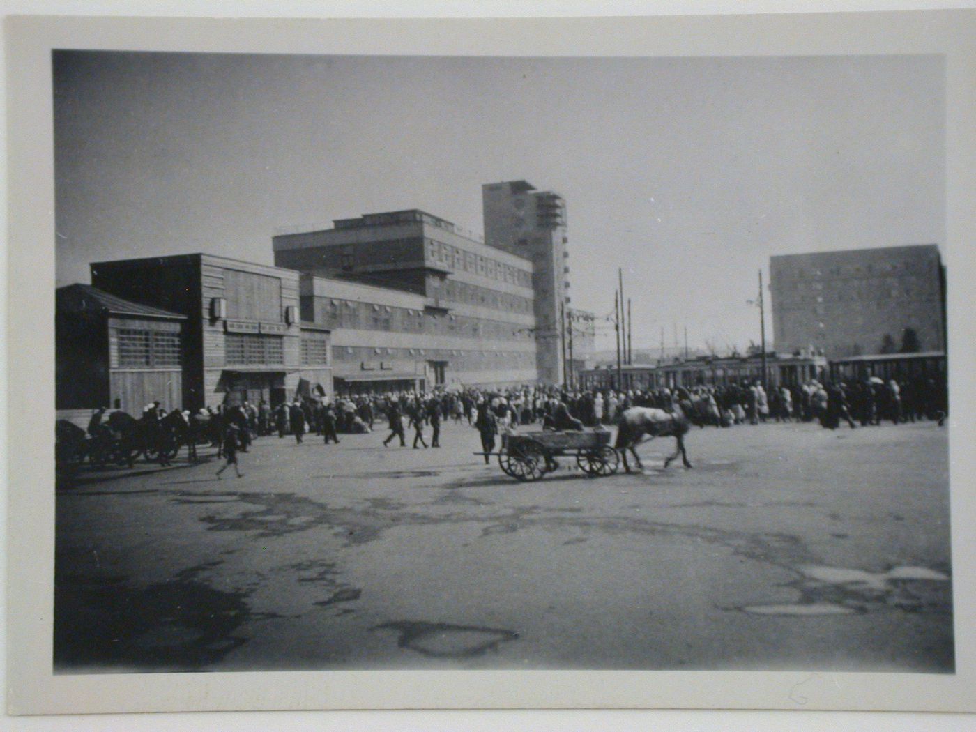 Exterior view of the Head Post Office, Kharkov, Soviet Union (now in Ukraine)