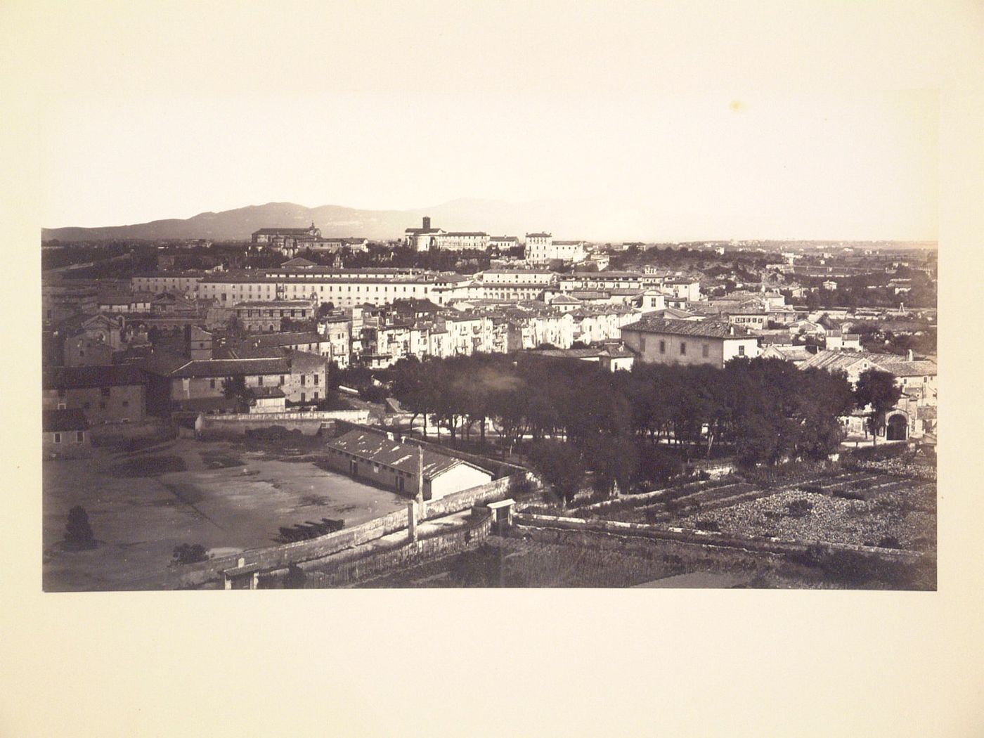 View of the Alban Mountains from the Church of San Pietro in Montorio, Rome, Italy