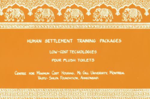 Title slide for "Package 5: Low-cost Technologies: Pour-Flush Sanitation System" for the Human Settlement Training Packages