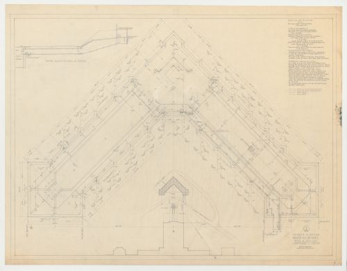 Détails du chauffage et des égouts du sous-sol, Maison des animaux, Université de Montréal, Montréal, Canada (1939-1948)