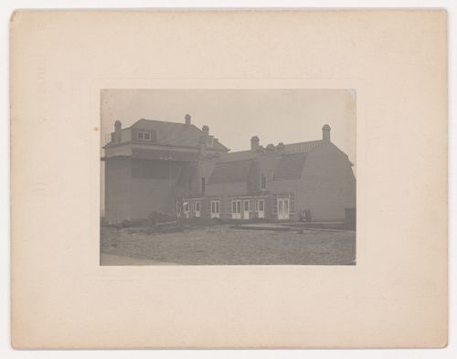 Exterior view of houses and the meeting hall, Vooruit Cooperative, Purmerend, Netherlands