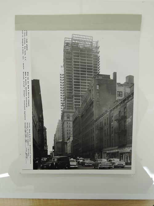 Seagram building under construction, 375 Park avenue, New York, N.Y., west view