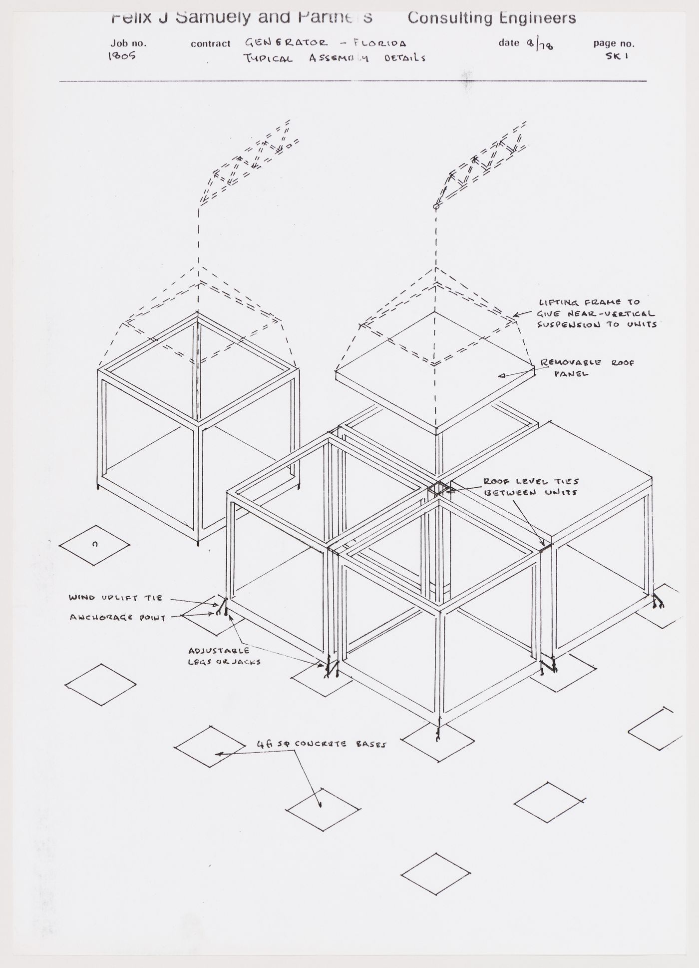 Generator: Axonometrics showing typical assembly details