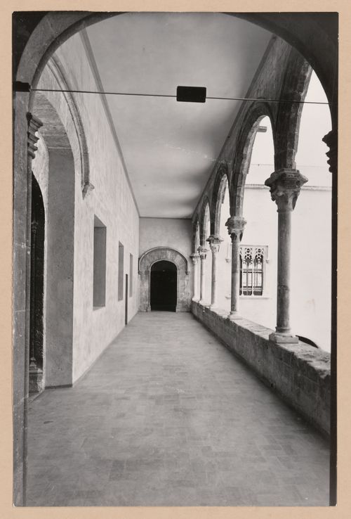 Interior view of the open gallery, Palazzo Abatellis, Galleria regionale della Sicilia, Palermo, Italy