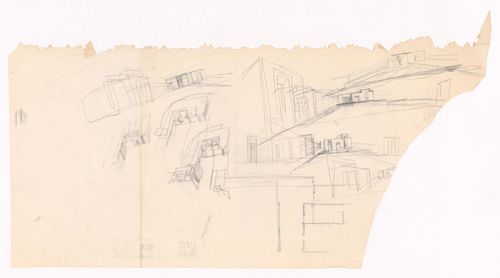 Sketch axonometric views, perspectives and plans for Casa Marques Pinto, Porto, Portugal