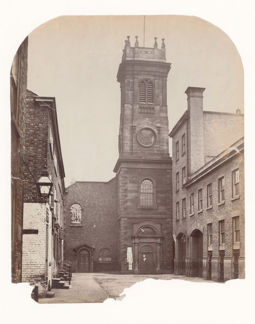 Exterior view of façade of St. Paul's Church, Turner Street, Manchester, England